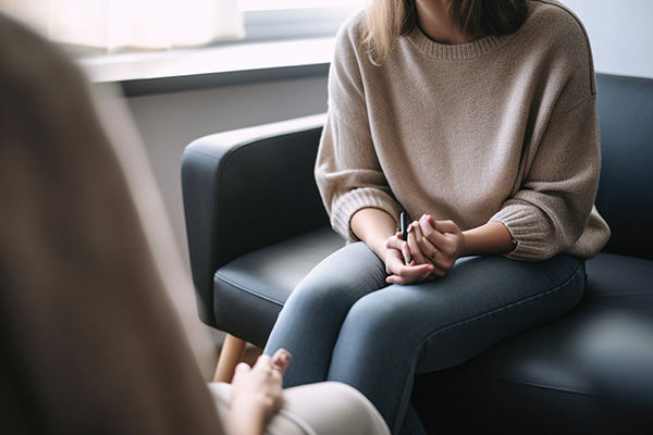 person attending therapy session